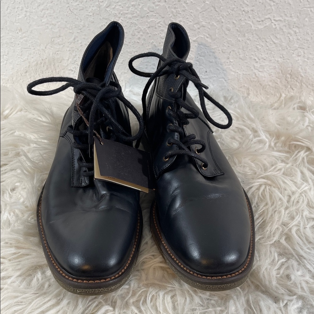 ARTURO CALLE Classic Leather Black High Top Lace Up Boots Size 41 NEW